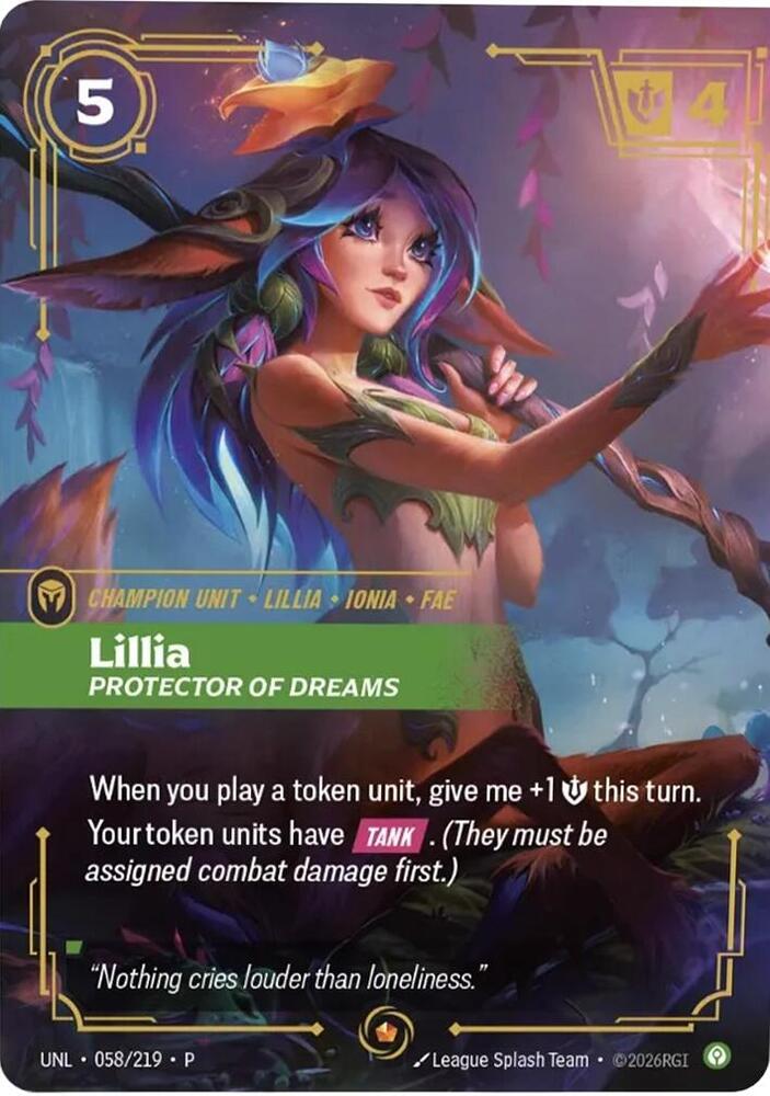 Lillia - Protector of Dreams (058/219) [Riftbound Organized Play Promotional Cards] | Jack's On Queen