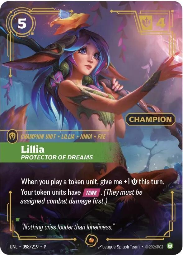 Lillia - Protector of Dreams (Champion) (058/219) [Riftbound Organized Play Promotional Cards] | Jack's On Queen