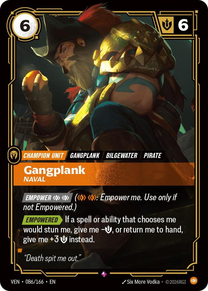 Gangplank - Naval (086/166) [Vendetta] | Jack's On Queen