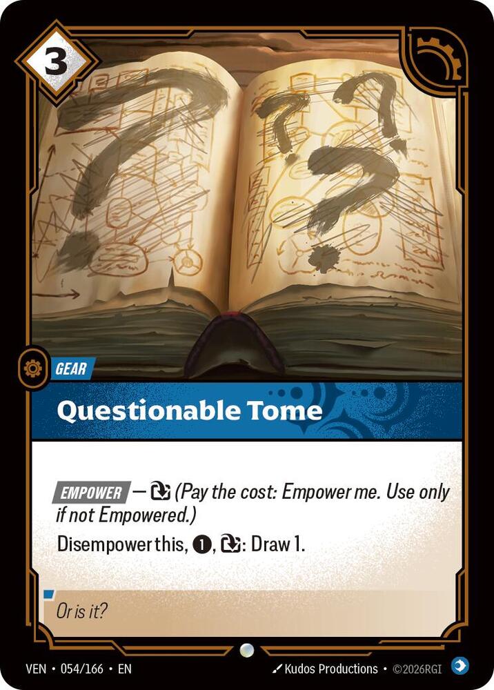 Questionable Tome (054/166) [Vendetta] | Jack's On Queen