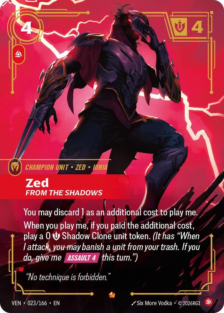 Zed - From the Shadows (023/166) [Vendetta] | Jack's On Queen