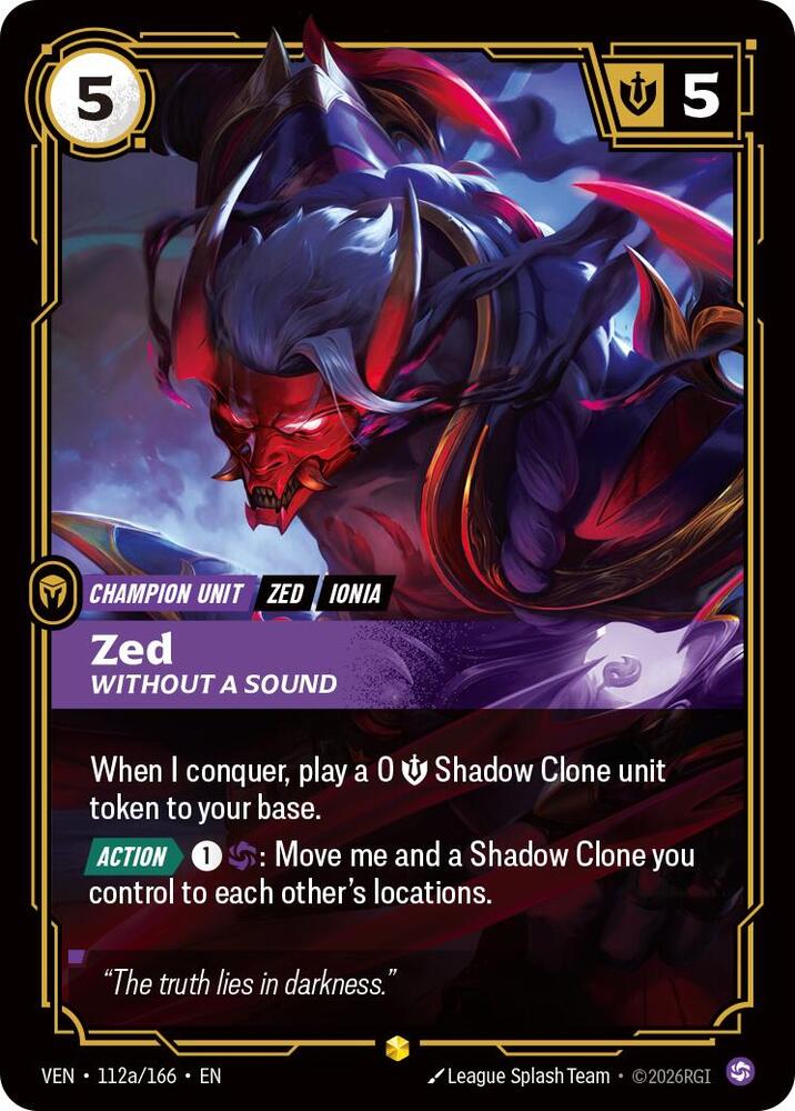 Zed - Without a Sound (Alternate Art) (112a/166) [Vendetta] | Jack's On Queen