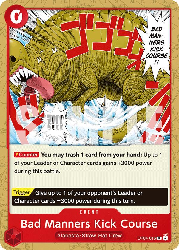 Bad Manners Kick Course (OP04-016) [Starter Deck 31: RED Monkey.D.Luffy] | Jack's On Queen