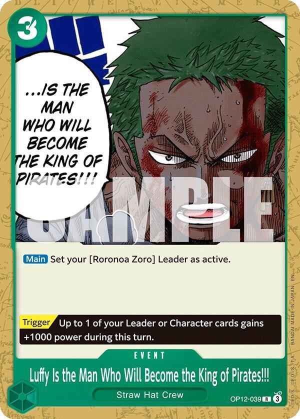Luffy Is the Man Who Will Become the King of Pirates!!! (OP12-039) [Starter Deck 32: GREEN Roronoa Zoro] | Jack's On Queen