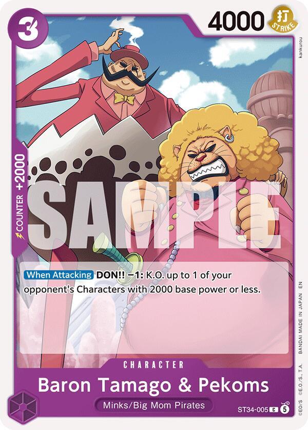 Baron Tamago & Pekoms (ST34-005) [Starter Deck 34: PURPLE Charlotte Katakuri] | Jack's On Queen
