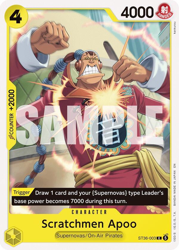 Scratchmen Apoo (ST36-003) [Starter Deck 36: YELLOW Eustass”Captain”Kid] | Jack's On Queen