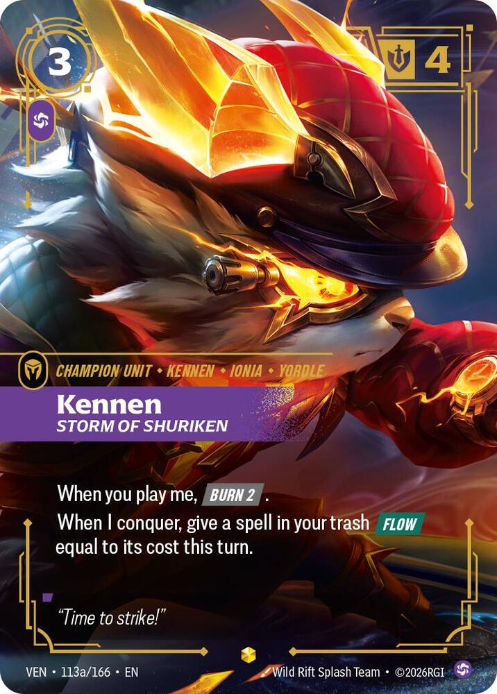 Kennen - Storm of Shuriken (Alternate Art) (113a/166) [Vendetta] | Jack's On Queen