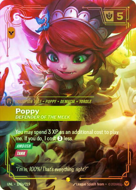 Poppy - Defender of the Meek (Alternate Art) (178a/219) [Riftbound Organized Play Promotional Cards] | Jack's On Queen