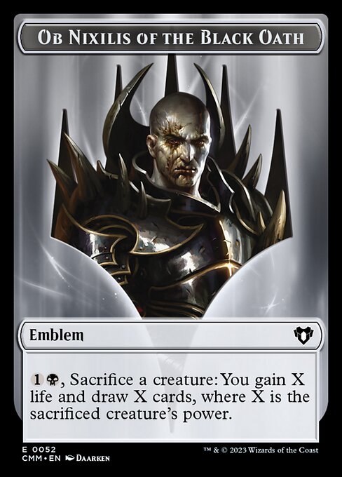 Soldier // Emblem - Ob Nixilis of the Black Oath Double-Sided Token [Commander Masters Tokens] | Jack's On Queen