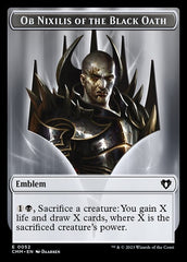 Soldier // Emblem - Ob Nixilis of the Black Oath Double-Sided Token [Commander Masters Tokens] | Jack's On Queen