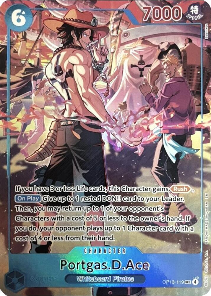 Portgas.D.Ace (119) (English Version 3rd Anniversary Set) (OP13-119) [One Piece Promotion Cards] | Jack's On Queen