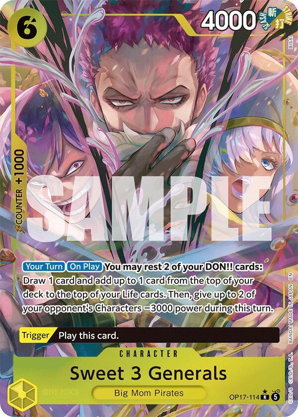 Sweet 3 Generals (Alternate Art) (OP17-114) [The World's Strongest Warriors] | Jack's On Queen