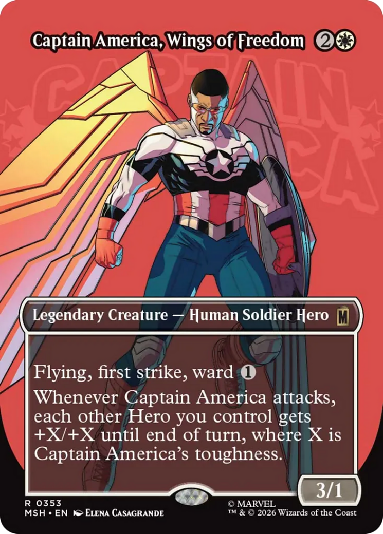 Captain America, Wings of Freedom (Borderless) [Marvel Super Heroes] | Jack's On Queen