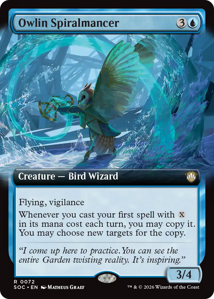 Owlin Spiralmancer (Extended Art) [Secrets of Strixhaven Commander] | Jack's On Queen