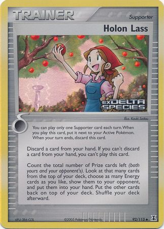 Holon Lass (92/113) (Stamped) [EX: Delta Species] | Jack's On Queen