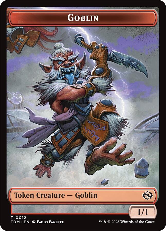 Dog // Goblin Double-Sided Token [Tarkir: Dragonstorm Commander Tokens] | Jack's On Queen