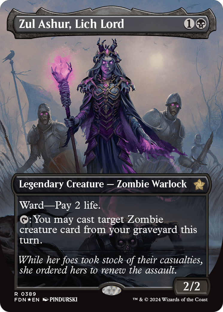 Zul Ashur, Lich Lord (Borderless) (Mana Foil) [Foundations] | Jack's On Queen