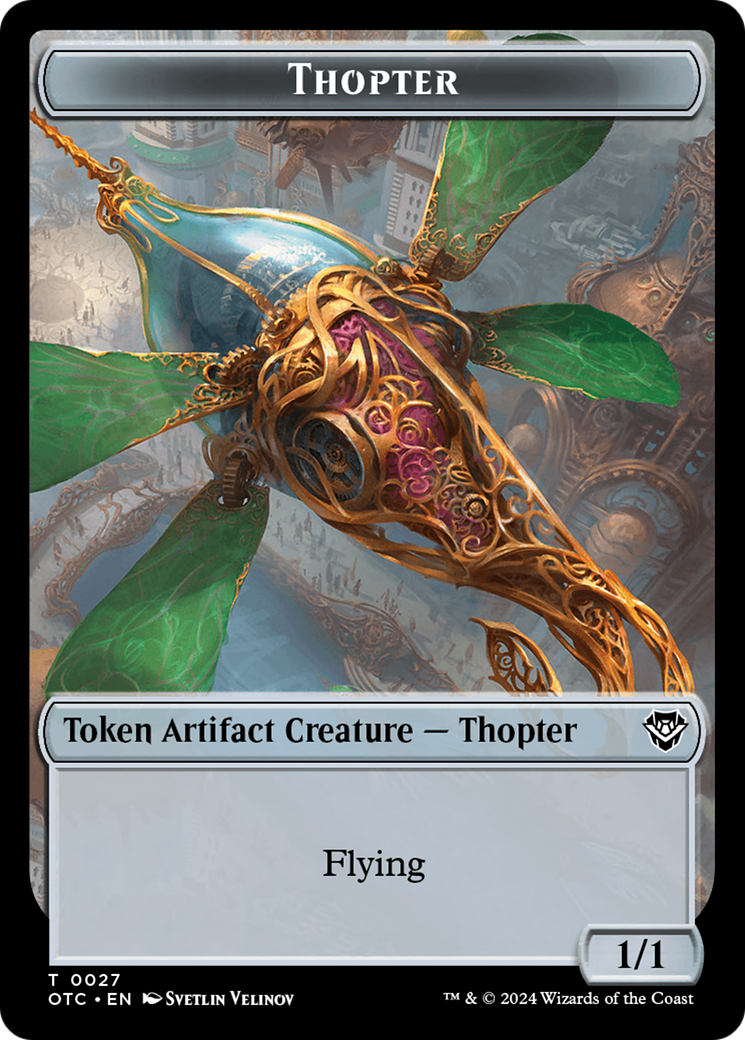 Thopter // Treasure Double-Sided Token [Outlaws of Thunder Junction Commander Tokens] | Jack's On Queen