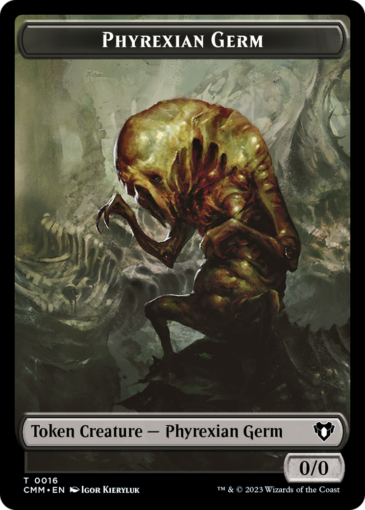 Manifest // Phyrexian Germ Double-Sided Token [Commander Masters Tokens] | Jack's On Queen