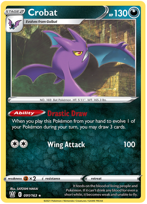 Crobat (091/163) (Theme Deck Exclusive) [Sword & Shield: Battle Styles] | Jack's On Queen