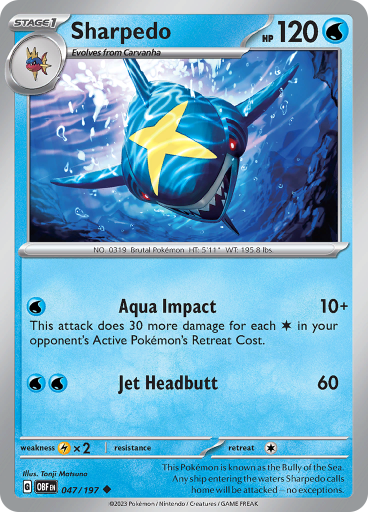 Sharpedo (047/197) [Scarlet & Violet: Obsidian Flames] | Jack's On Queen