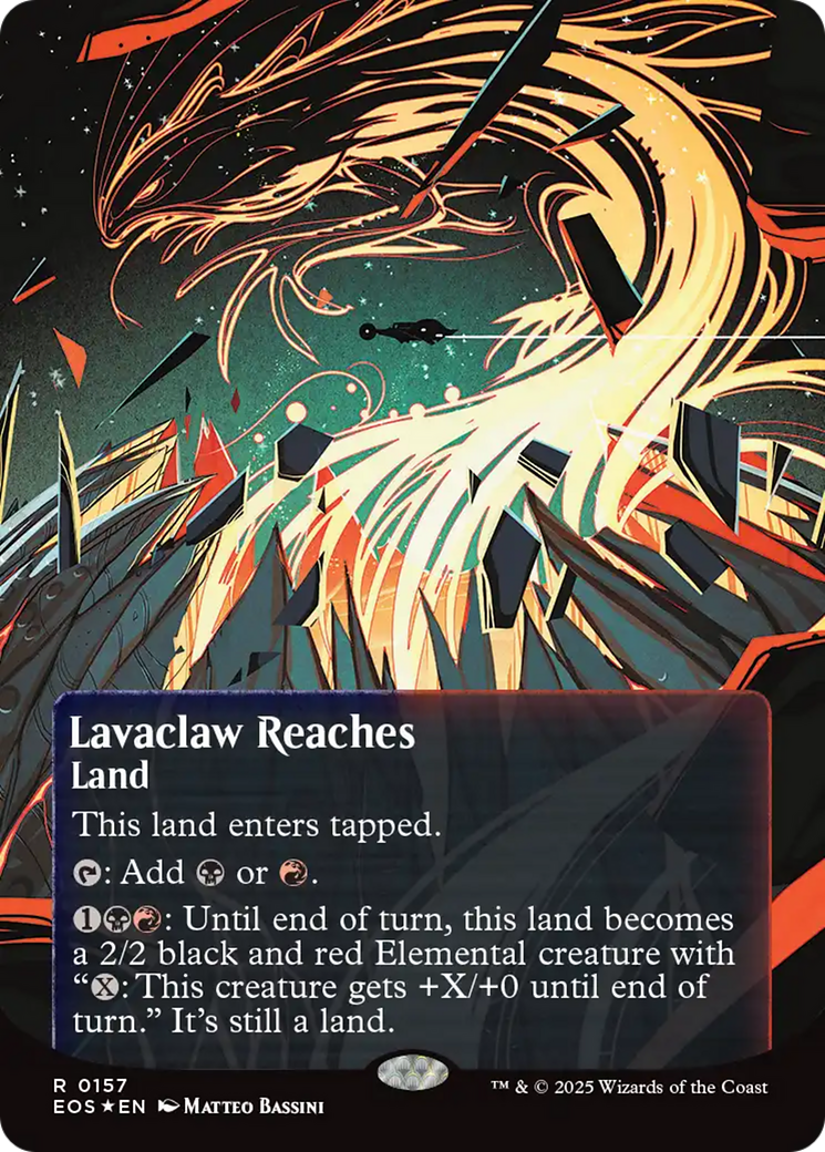 Lavaclaw Reaches (0157) (Borderless) (Galaxy Foil) [Edge of Eternities: Stellar Sights] | Jack's On Queen