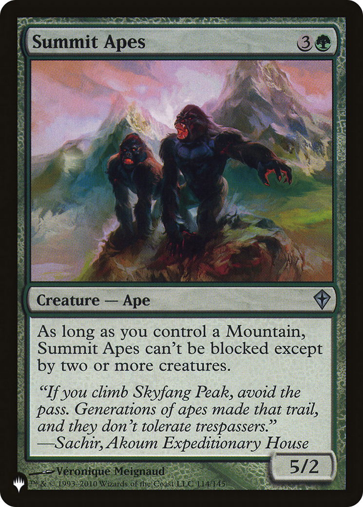 Summit Apes [The List Reprints] | Jack's On Queen