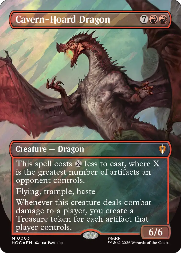 Cavern-Hoard Dragon (Borderless) (Surge Foil) [The Hobbit: Eternal-Legal] | Jack's On Queen