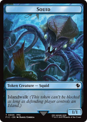 Spirit // Squid Double-Sided Token (Surge Foil) [FINAL FANTASY Commander Tokens] | Jack's On Queen