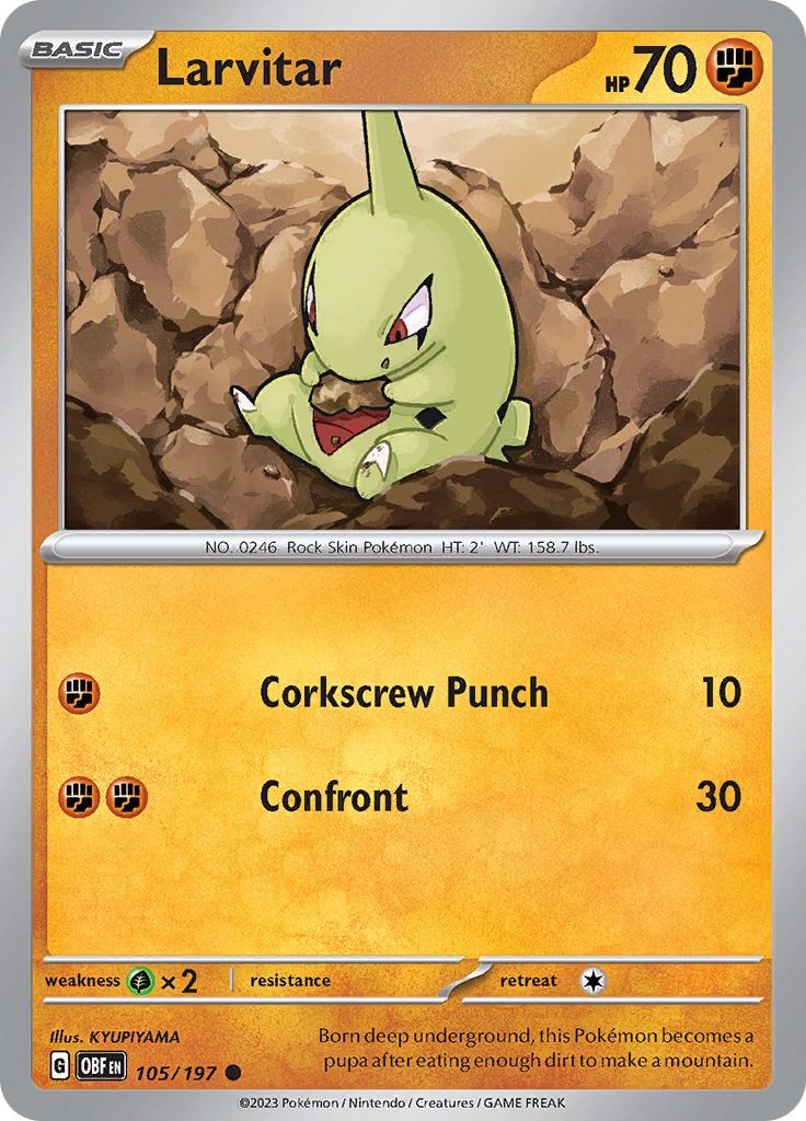 Larvitar (105/197) [Scarlet & Violet: Obsidian Flames] | Jack's On Queen