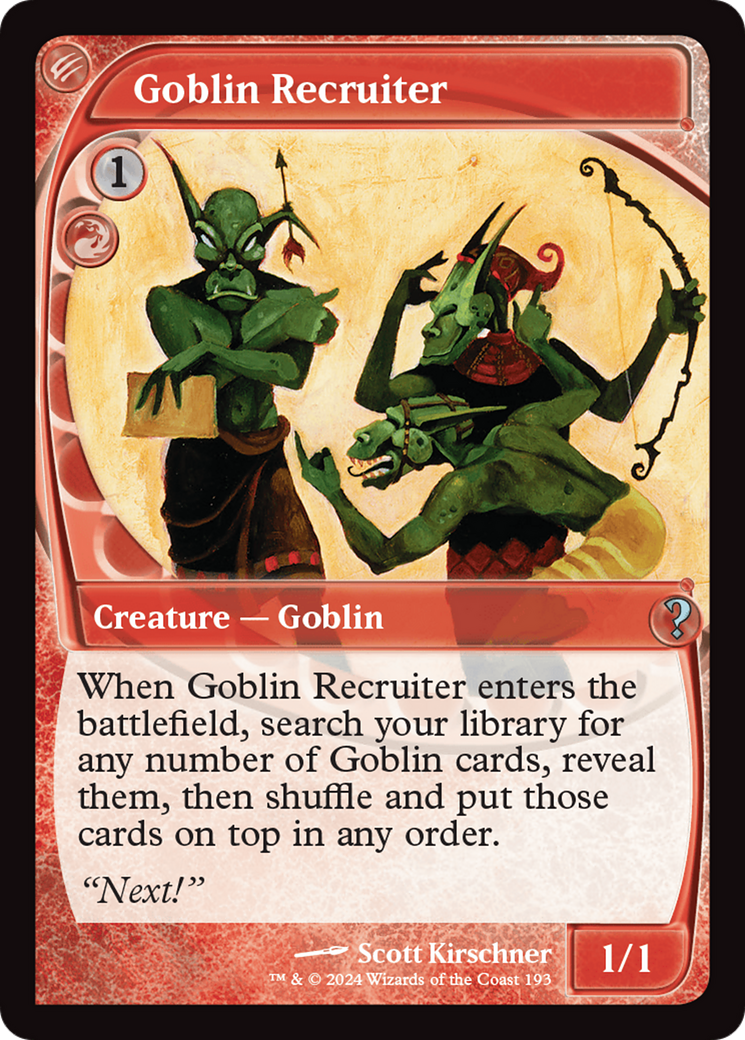 Goblin Recruiter (Future Sight) [Mystery Booster 2] | Jack's On Queen