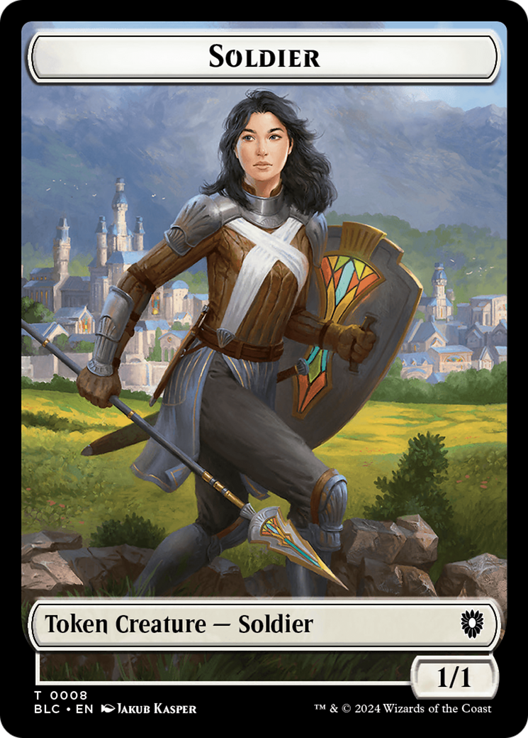 Human // Soldier Double-Sided Token [Bloomburrow Commander Tokens] | Jack's On Queen