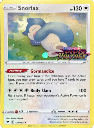 Snorlax (131/185) [Sword & Shield: Black Star Promos] | Jack's On Queen