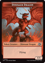 Dinosaur Dragon // Treasure Double-Sided Token [Aetherdrift Tokens] | Jack's On Queen