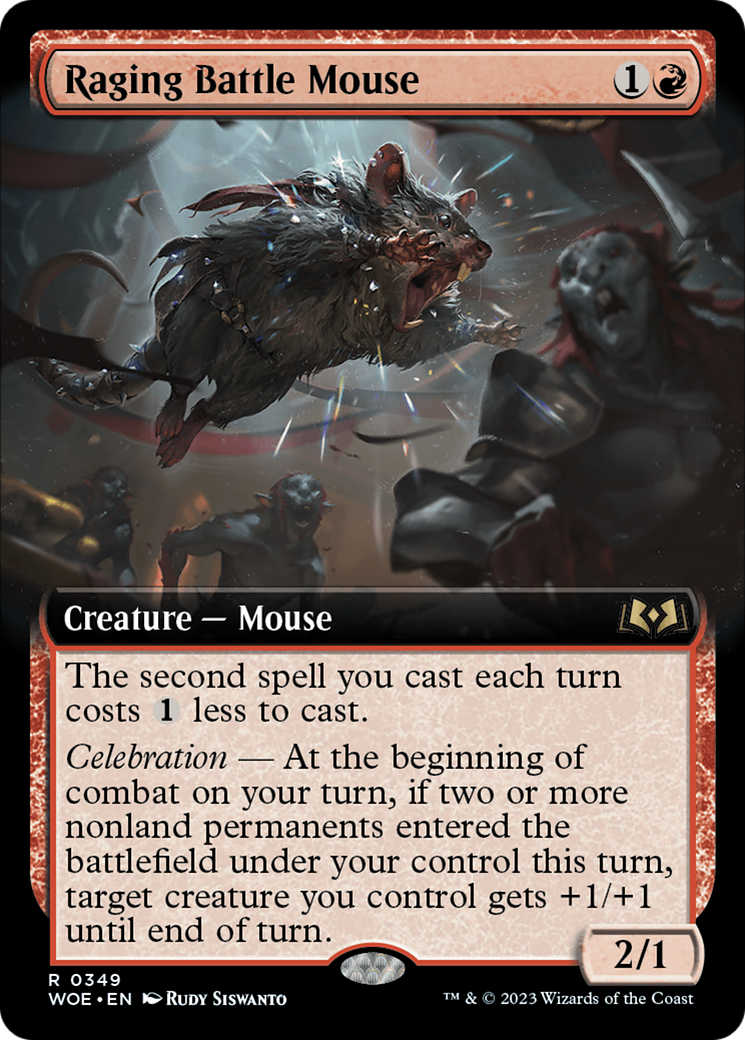 Raging Battle Mouse (Extended Art) [Wilds of Eldraine] | Jack's On Queen