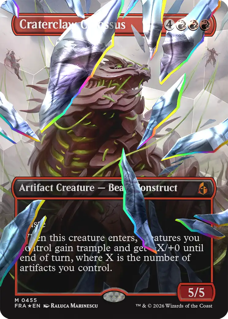 Craterclaw Colossus (Borderless) (Facet Foil) [Reality Fracture] | Jack's On Queen