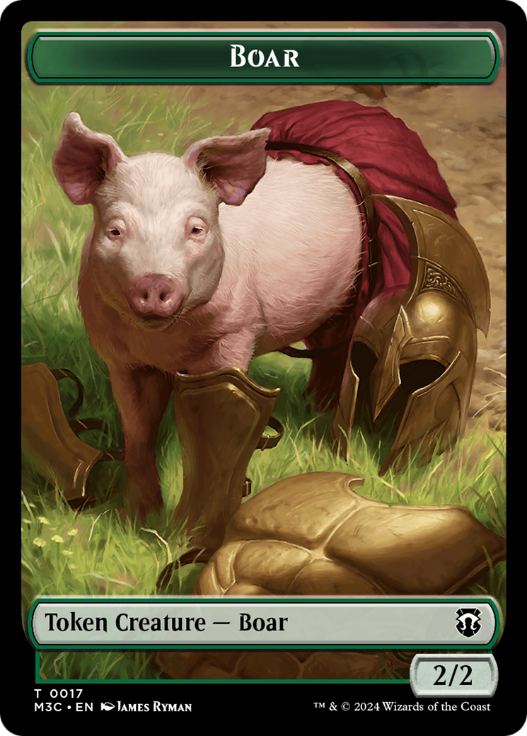 Boar (Ripple Foil) // Forest Dryad Double-Sided Token [Modern Horizons 3 Commander Tokens] | Jack's On Queen