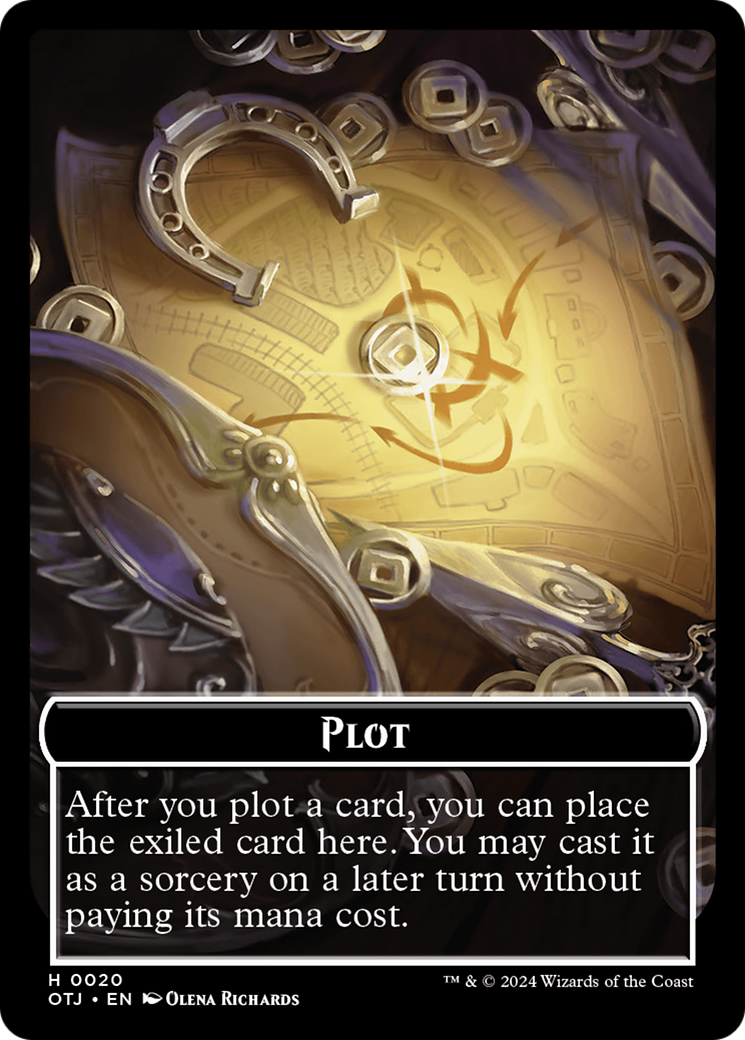Human Cleric // Plot Double-Sided Token [Outlaws of Thunder Junction Tokens] | Jack's On Queen