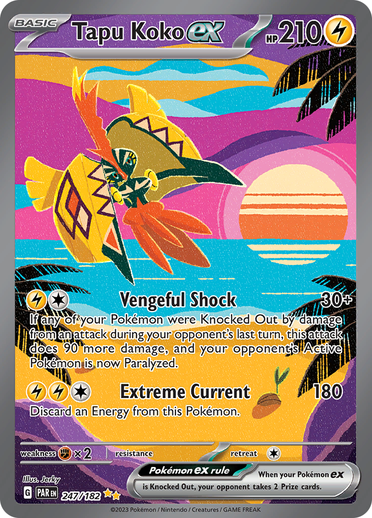 Tapu Koko ex (247/182) [Scarlet & Violet: Paradox Rift] | Jack's On Queen