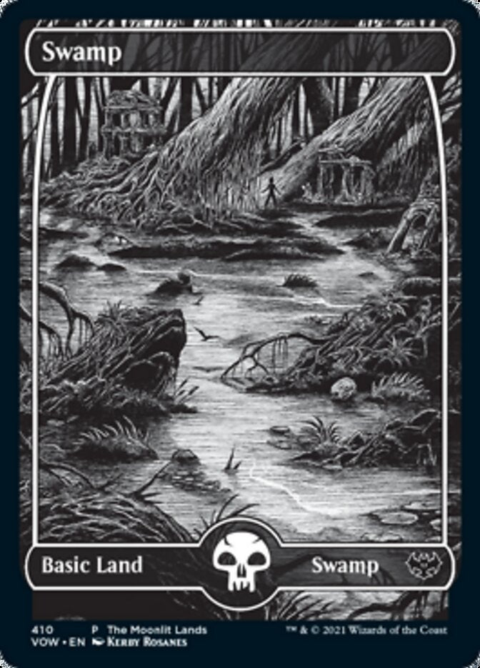 Swamp (The Moonlit Lands) (Foil Etched) [Innistrad: Crimson Vow Promos] | Jack's On Queen