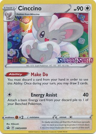 Cinccino (SWSH009) (Staff Prerelease Promo) [Sword & Shield: Black Star Promos] | Jack's On Queen