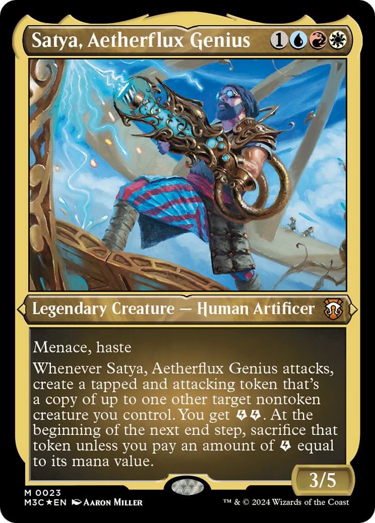 Satya, Aetherflux Genius (Foil Etched) [Modern Horizons 3 Commander] | Jack's On Queen