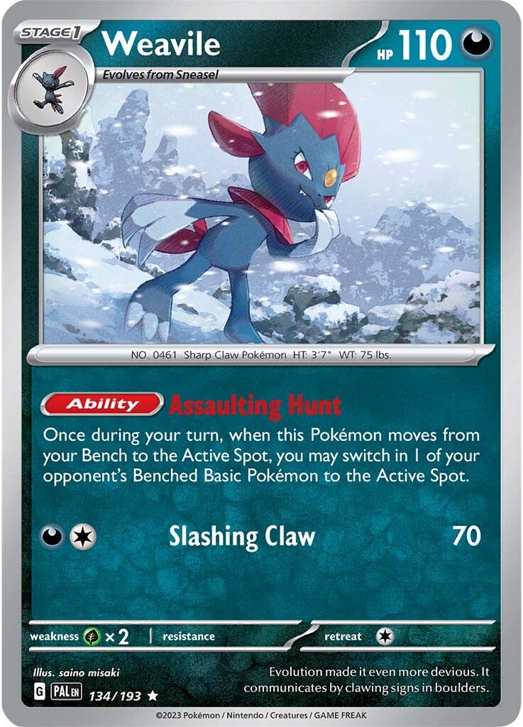 Weavile (134/193) [Scarlet & Violet: Paldea Evolved] | Jack's On Queen