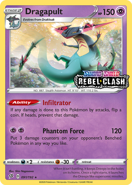 Dragapult (091/192) (Rebel Clash Stamped) [Sword & Shield: Black Star Promos] | Jack's On Queen