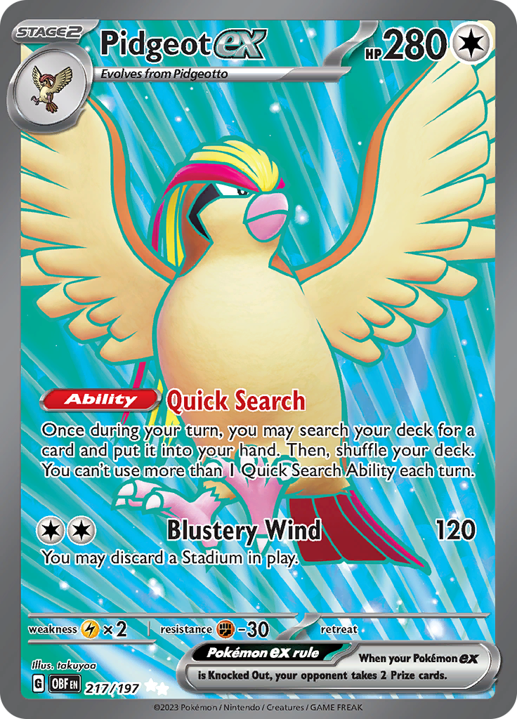 Pidgeot ex (217/197) [Scarlet & Violet: Obsidian Flames] | Jack's On Queen