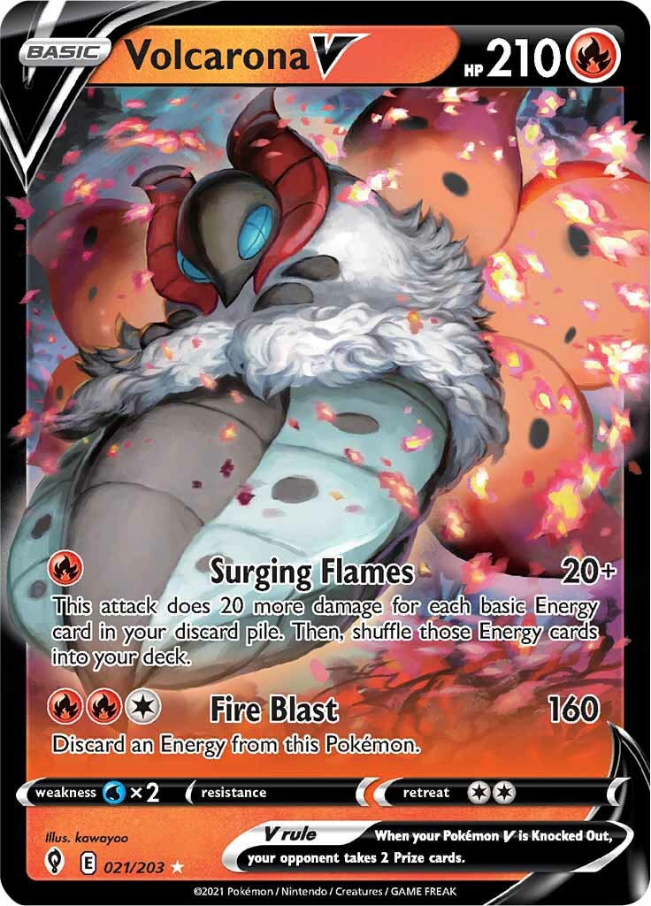 Volcarona V (021/203) [Sword & Shield: Evolving Skies] | Jack's On Queen