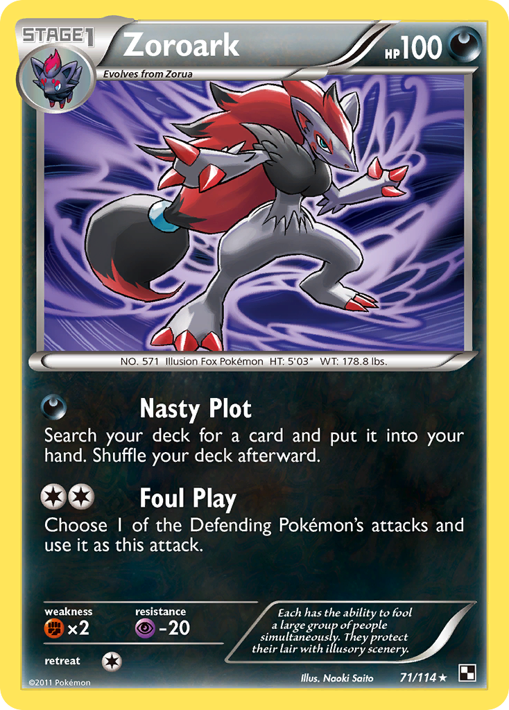Zoroark (71/114) (Theme Deck Exclusive) [Black & White: Base Set] | Jack's On Queen
