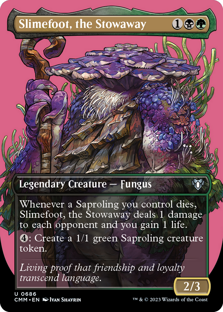 Slimefoot, the Stowaway (Borderless Profile) [Commander Masters] | Jack's On Queen