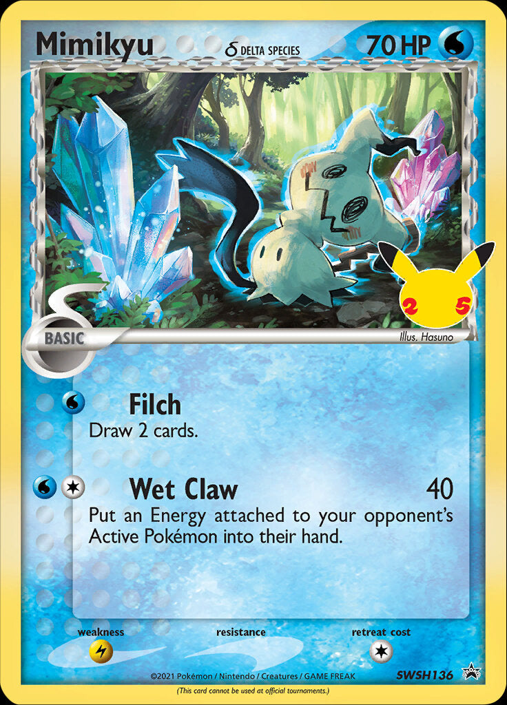 Mimikyu (SWSH136) (Delta Species) (Celebrations) [Sword & Shield: Black Star Promos] | Jack's On Queen