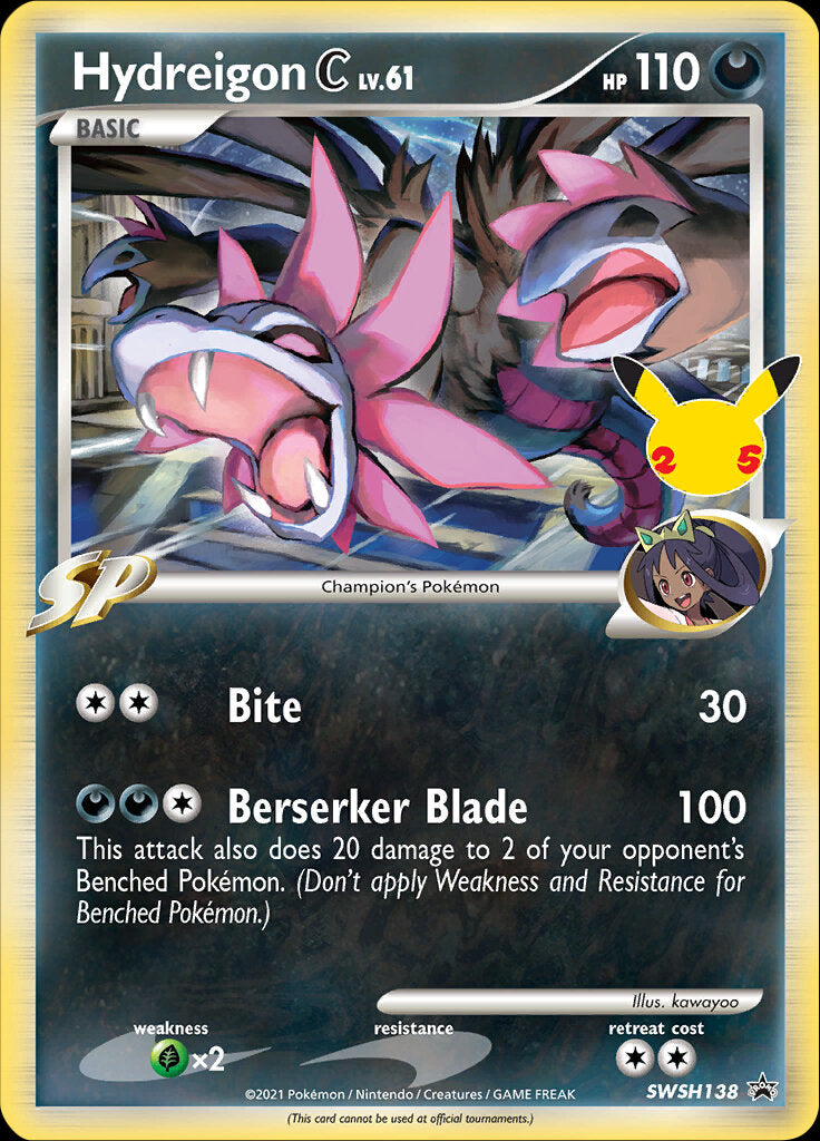 Hydreigon C (SWSH138) (Celebrations) [Sword & Shield: Black Star Promos] | Jack's On Queen